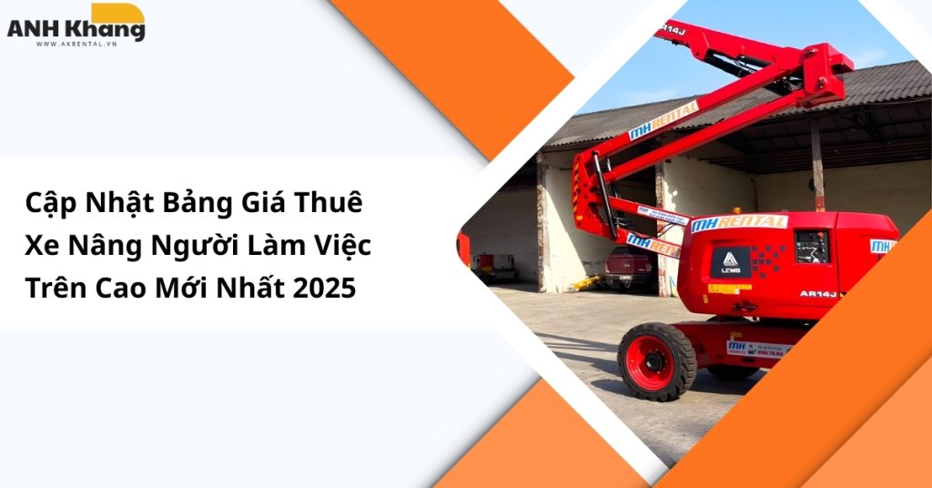 xe nâng người làm việc trên cao