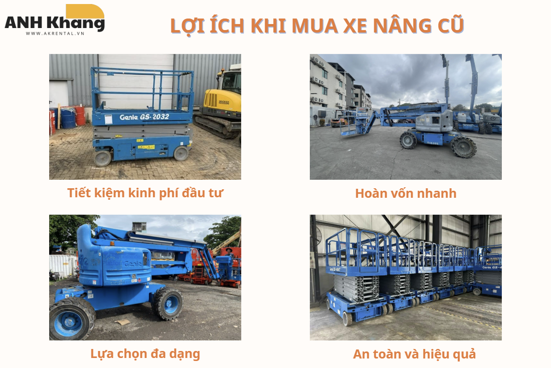 xe nang nguoi cu giai phap tiet kiem an toan va hieu qua cho doanh nghiep Ưu điểm khi mua xe nâng cũ