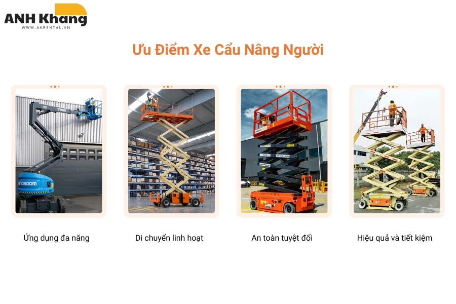 Ưu điểm xe cẩu nâng người