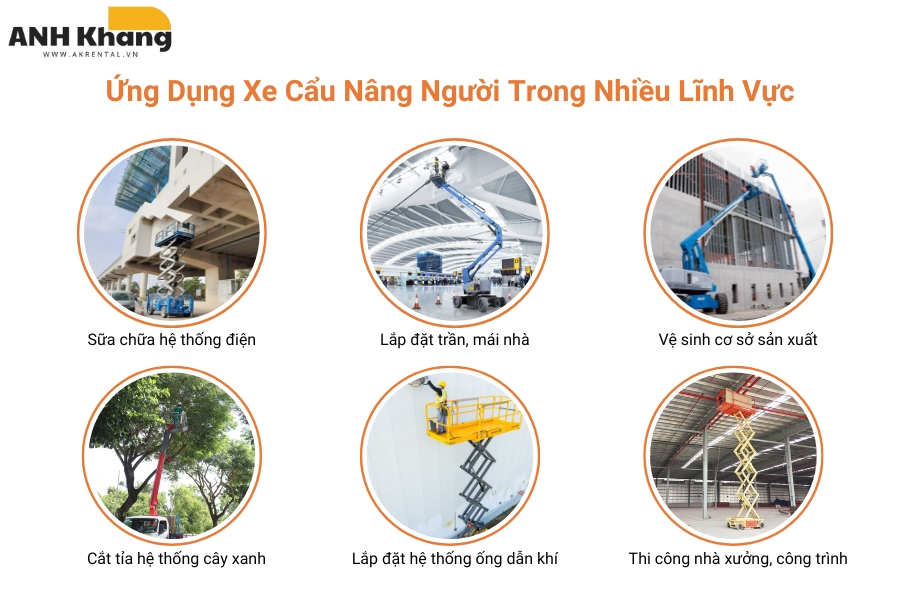 Xe cẩu nâng người tỉa cây xanh