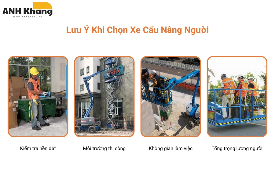 lưu ý chọn xe cẩu nâng người